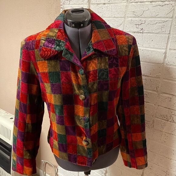 Mesmerize Gold Stained Glass Pattern Jacket Blazer small - Picture 1 of 10